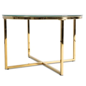 Masă din sticlă FLIP Transparentă/Auriu