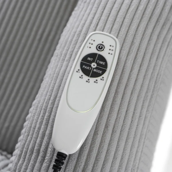 Scaun de masaj reclinabil din catifea gri BOX