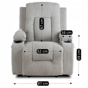 Scaun de masaj reclinabil din catifea gri BOX