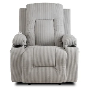 Scaun de masaj reclinabil din catifea gri BOX