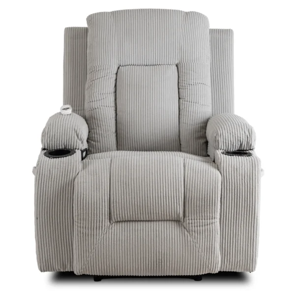 Scaun de masaj reclinabil din catifea gri BOX