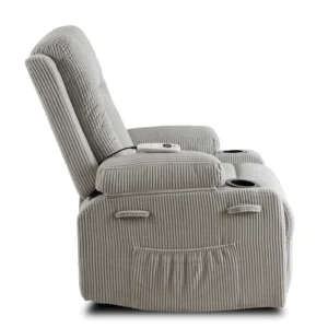 Scaun de masaj reclinabil din catifea gri BOX