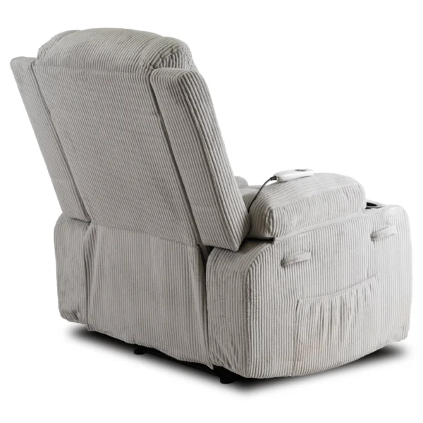 Scaun de masaj reclinabil din catifea gri BOX