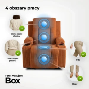 Scaun de masaj reclinabil BOX Rudy Corduroy