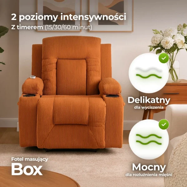 Scaun de masaj reclinabil BOX Rudy Corduroy