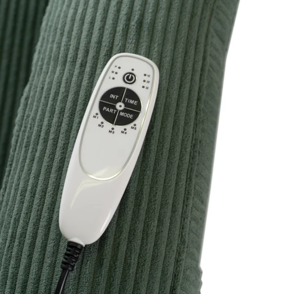 Scaun de masaj reclinabil din catifea verde BOX