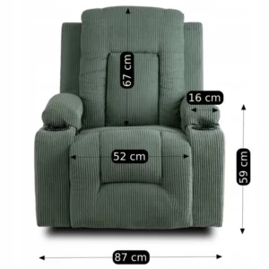 Scaun de masaj reclinabil din catifea verde BOX