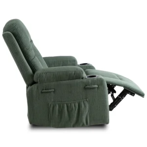 Scaun de masaj reclinabil din catifea verde BOX