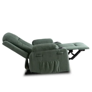 Scaun de masaj reclinabil din catifea verde BOX