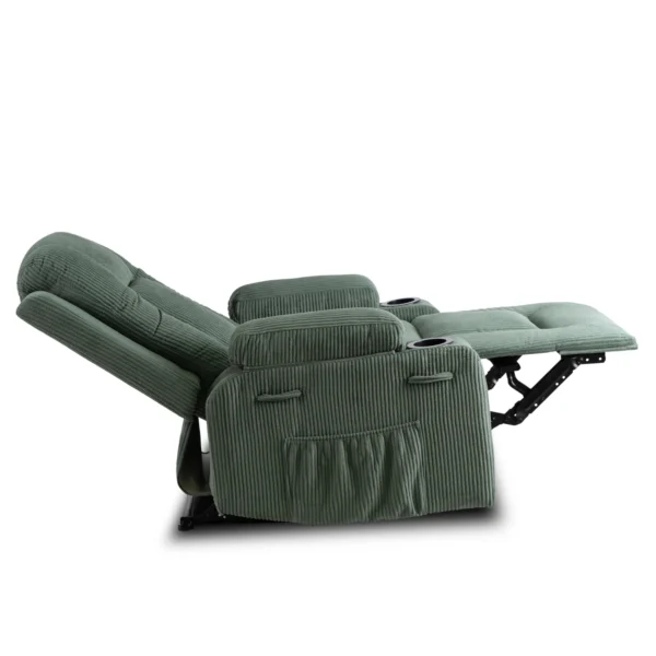 Scaun de masaj reclinabil din catifea verde BOX