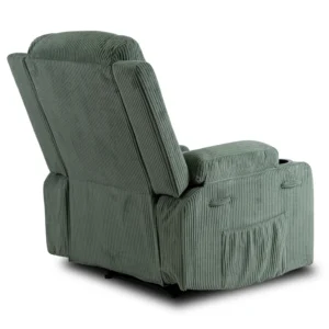 Scaun de masaj reclinabil din catifea verde BOX