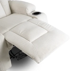 Scaun de masaj reclinabil din catifea bej BOX