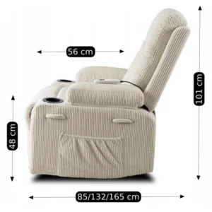 Scaun de masaj reclinabil din catifea bej BOX