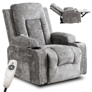 Scaun de masaj BOX, velur gri