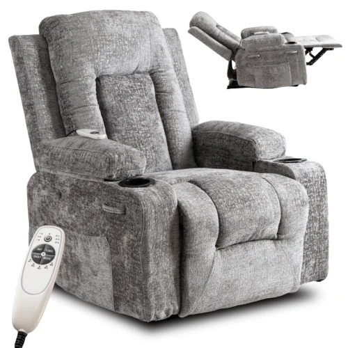 Scaun de masaj BOX, velur gri