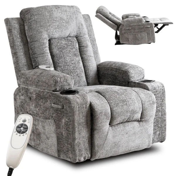 Scaun de masaj BOX, velur gri