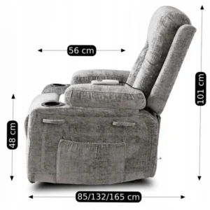 Scaun de masaj BOX, velur gri