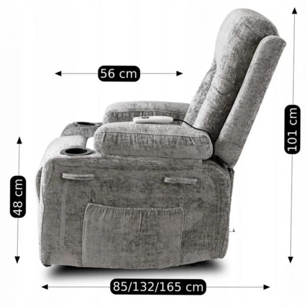 Scaun de masaj BOX, velur gri