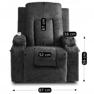 Scaun de masaj reclinabil BOX din velur negru