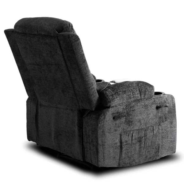 Scaun de masaj reclinabil BOX din velur negru