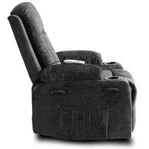 Scaun de masaj reclinabil BOX din velur negru