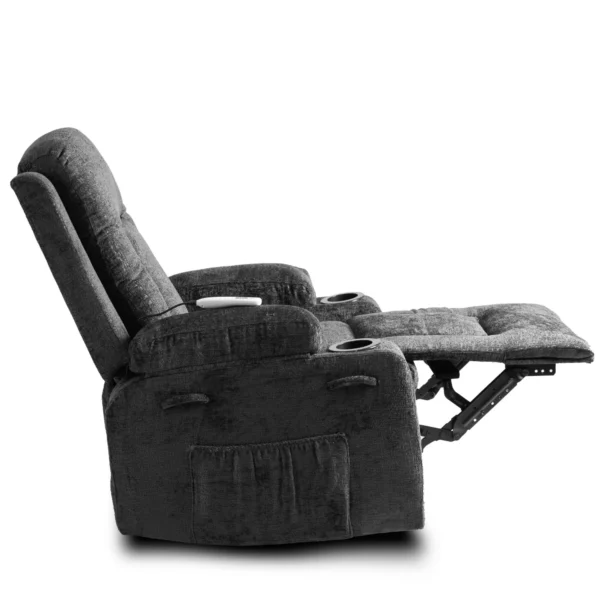 Scaun de masaj reclinabil BOX din velur negru