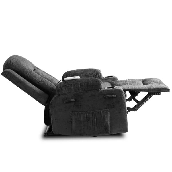 Scaun de masaj reclinabil BOX din velur negru