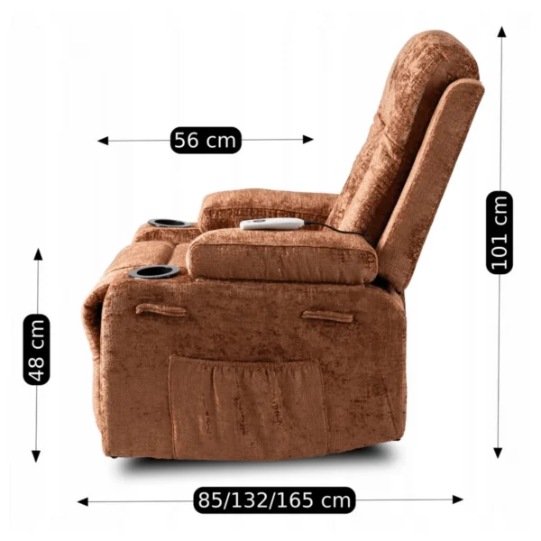 Scaun de masaj reclinabil BOX Brown Velour