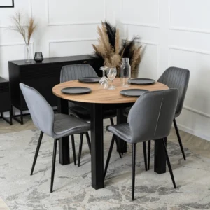 product-3215-1 HARRY Masă extensibilă 102-142 cm Craft stejar/negru — Mese