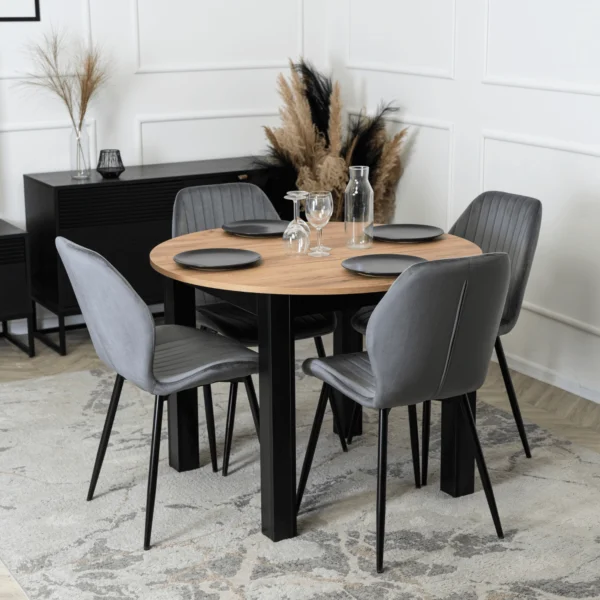 product-3215-1 HARRY Masă extensibilă 102-142 cm Craft stejar/negru — Mese