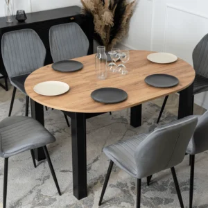 product-3215-2 HARRY Masă extensibilă 102-142 cm Craft stejar/negru — Mese