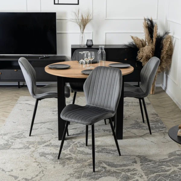 product-3215-3 HARRY Masă extensibilă 102-142 cm Craft stejar/negru — Mese