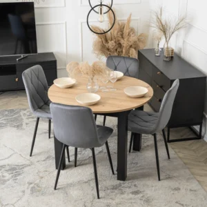 product-3216-0-1 HARRY Masă extensibilă 102-142 cm Stejar Artisan/Negru — Mese