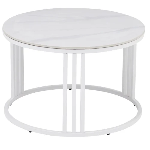 Masă din ceramică albă marmură KORIN