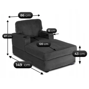 product-3221-10 NEO fotoliu lounge din catifea gri — Fotolii de relaxare