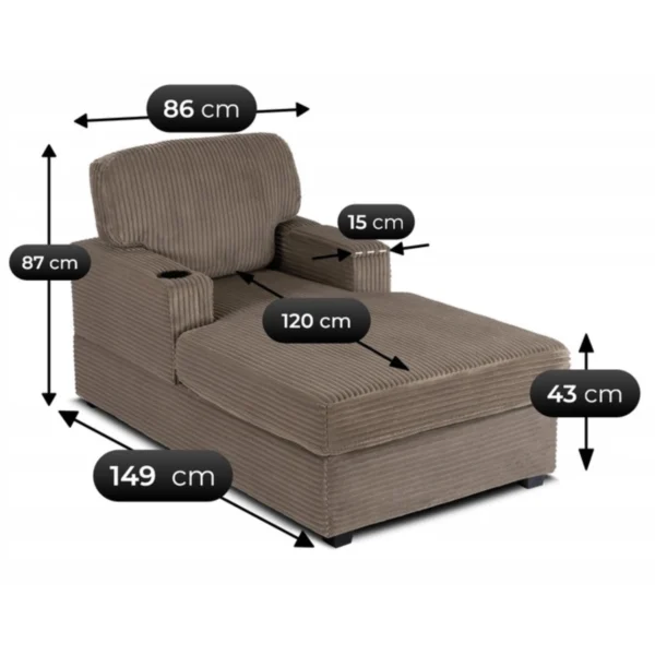 product-3222-9 Scaun de relaxare din catifea bej NEO