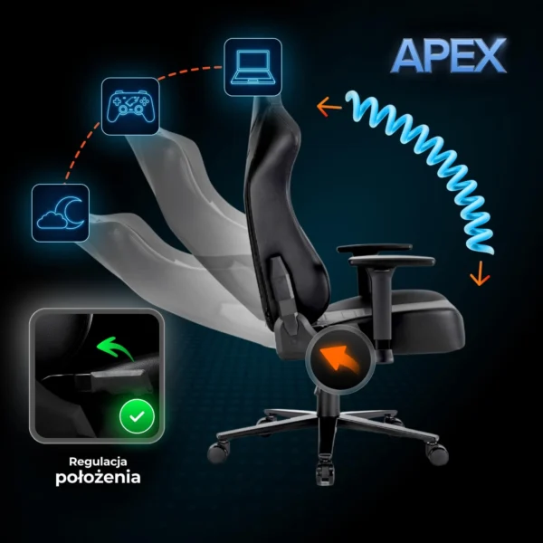 product-3223-1 APEX Swivel Gaming Scaun negru — MOBILA