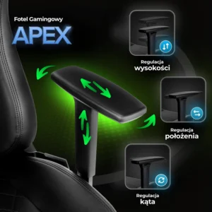product-3223-3 APEX Swivel Gaming Scaun negru — MOBILA