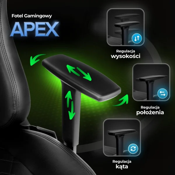 product-3223-3 APEX Swivel Gaming Scaun negru — MOBILA