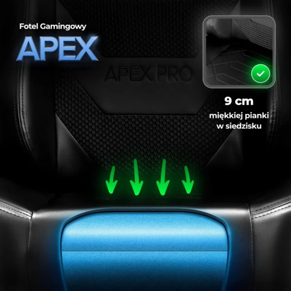 product-3223-4 APEX Swivel Gaming Scaun negru — MOBILA