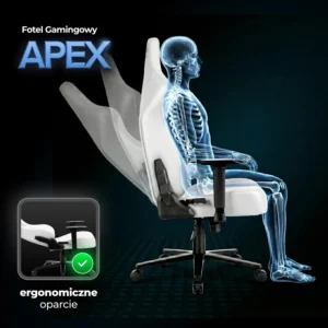 Scaun de gaming pivotant APEX alb