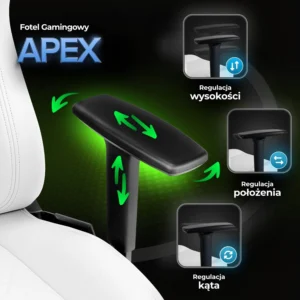 Scaun de gaming pivotant APEX alb