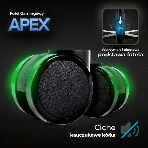 Scaun de gaming pivotant APEX alb
