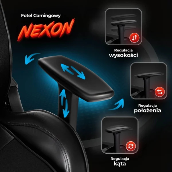 product-3226-3 NEXON Scaun rotativ pentru jocuri negru/alb — MOBILA
