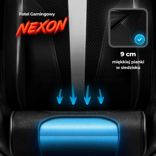 product-3226-4 NEXON Scaun rotativ pentru jocuri negru/alb — MOBILA