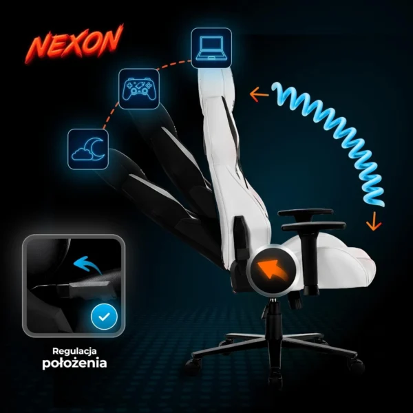 Scaun de gaming pivotant NEXON White