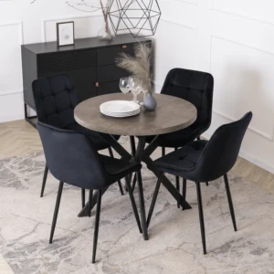 product-3229-1 DORIAN Masă pliantă 80-160 cm Beton/Negru — Mese