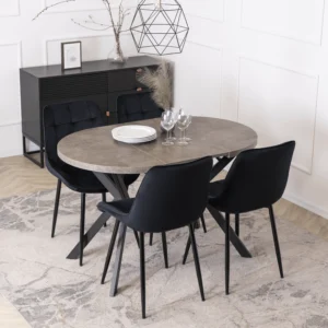 product-3229-2 DORIAN Masă pliantă 80-160 cm Beton/Negru — Mese