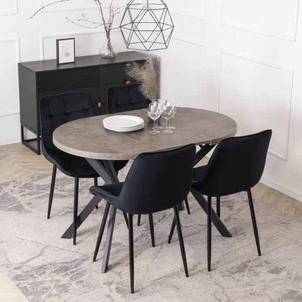 product-3229-2 DORIAN Masă pliantă 80-160 cm Beton/Negru — Mese
