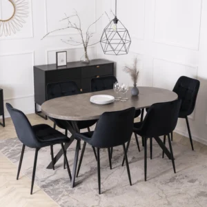 product-3229-3 DORIAN Masă pliantă 80-160 cm Beton/Negru — Mese